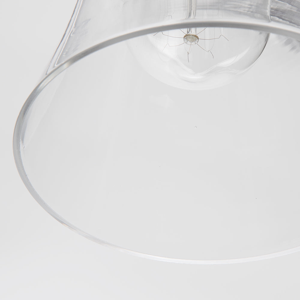Brushed Bronze Instant Pendant Light - Recessed Can Conversion Kit with Fluted Clear Glass Shade (Pre-Orders Ship 6/12)