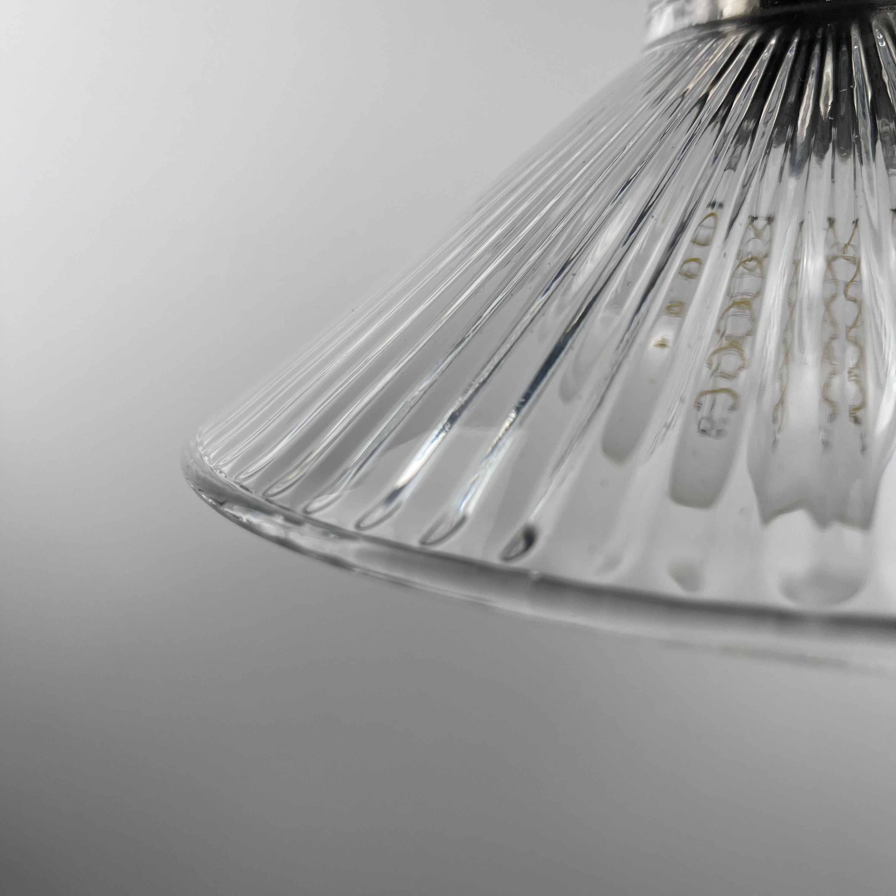 Satin Brass Ribbed Clear Glass Instant Pendant Recessed Can Conversion Kit (SHIPS 3/17)