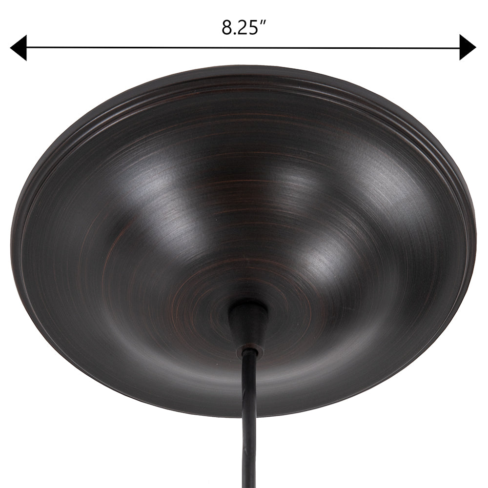 Oil Rubbed Bronze Instant Pendant Light - Recessed Can Conversion Kit with Small Clear Glass Cylinder Shade