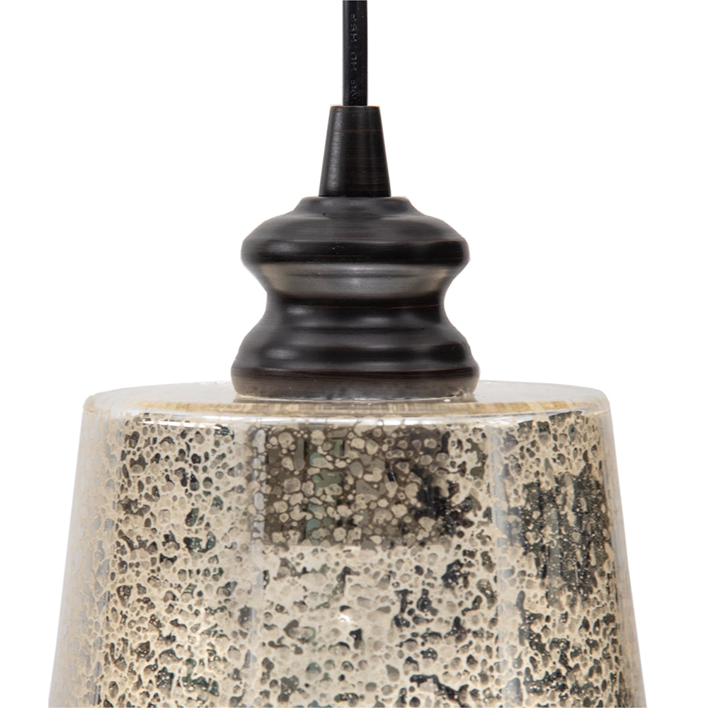 NEW Brushed Bronze Instant Pendant Light - Recessed Can Conversion Kit with Mercury Glass Cylinder Shade