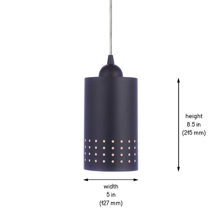 PBN-4510-6200 - Worth Home Products Instant Pendant Light - Decorative Matte Black Cylinder Instant Pendant Light - Can Light to Pendant Light Conversion Kit for Kitchen Island, Dining Room, Living Room, Home Office