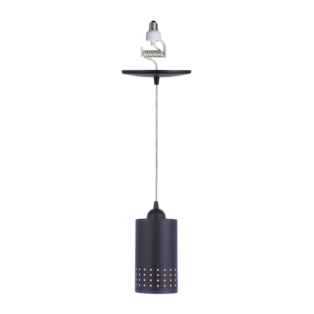 PBN-4510-6200 - Worth Home Products Instant Pendant Light - Decorative Matte Black Cylinder Instant Pendant Light - Can Light to Pendant Light Conversion Kit for Kitchen Island, Dining Room, Living Room, Home Office