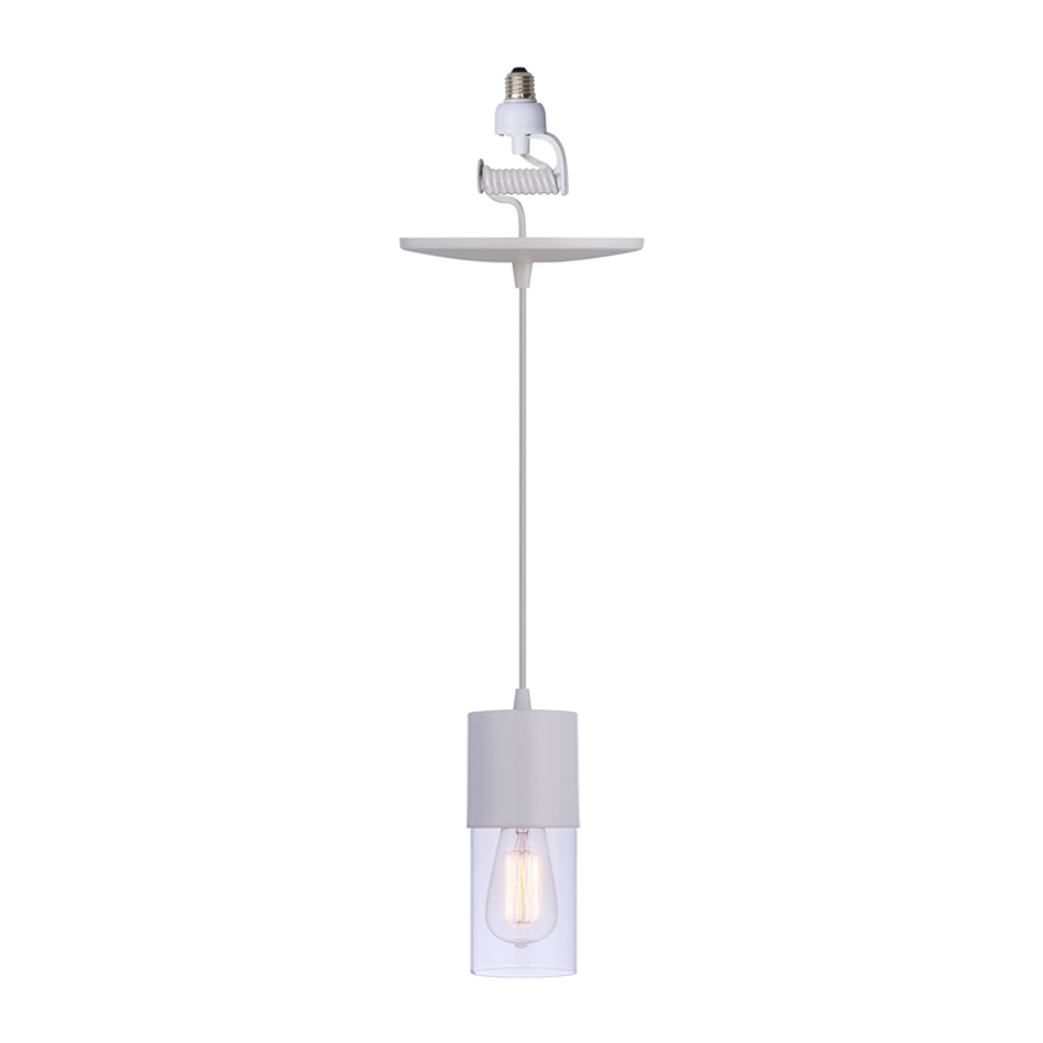 PBN-4551 - Worth Home Products - Small White & Clear Cylinder Instant Pendant