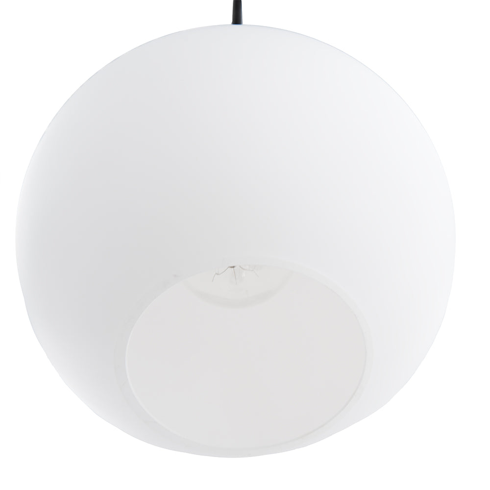 NEW Matte Black Milk Glass Globe Instant Pendant Recessed Can Conversion Kit