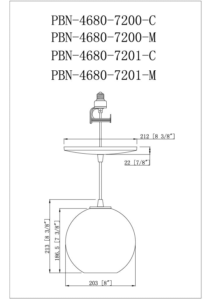 Open Box Matte Black Clear Glass Globe Instant Pendant Recessed Can Conversion Kit