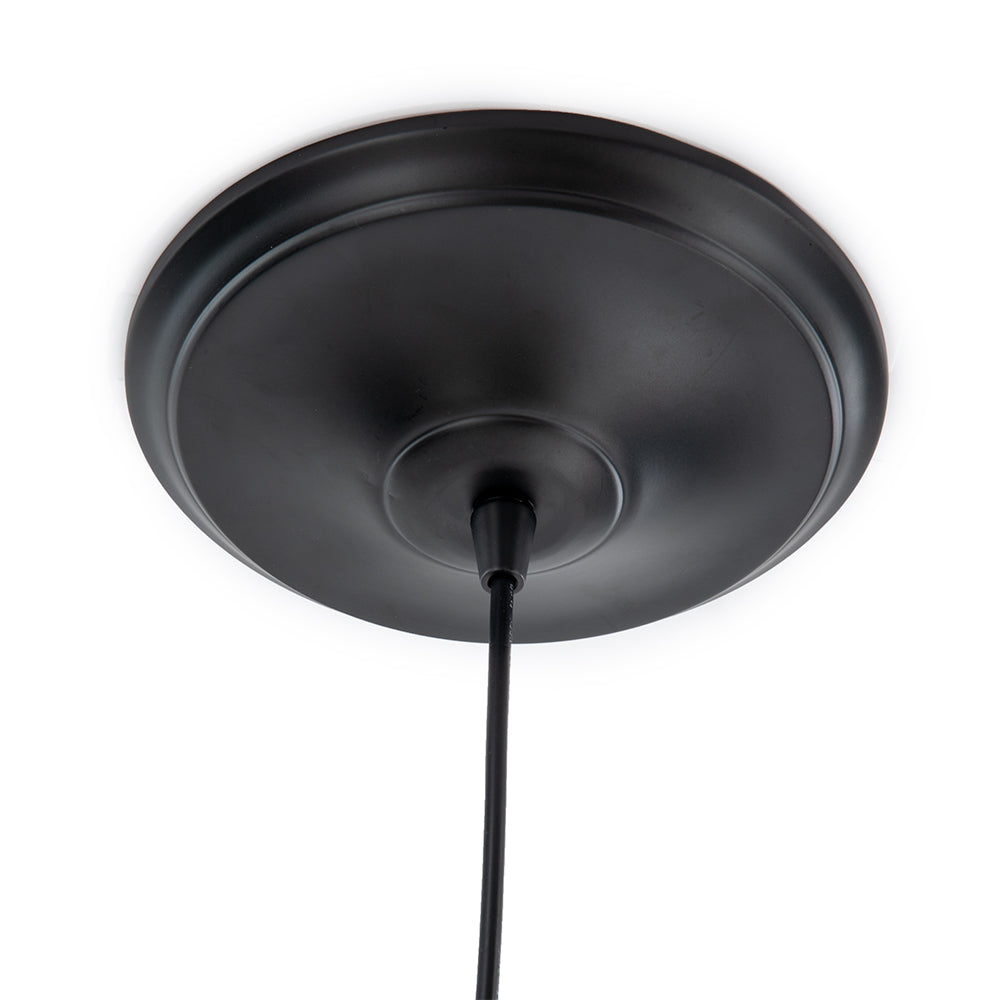 Small Matte Black Metal Dome Instant Pendant Recessed Can Conversion Kit
