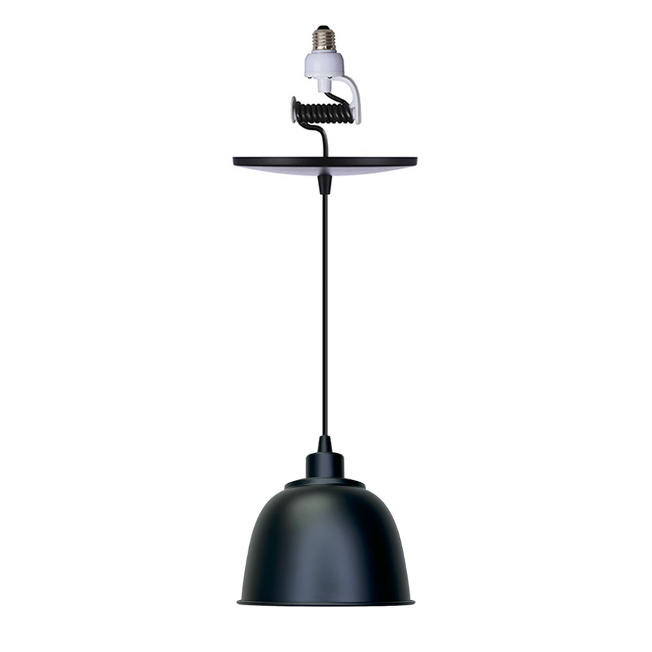 PBN-7101-6223 - Worth Home Products - Small Matte Black Metal Dome w/ PAN-6223 Instant Pendant Recessed Can Light