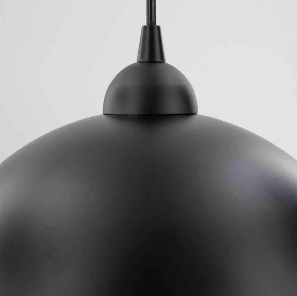 Matte Black & Gold Metal Dome Instant Pendant | Converts Recessed Cans