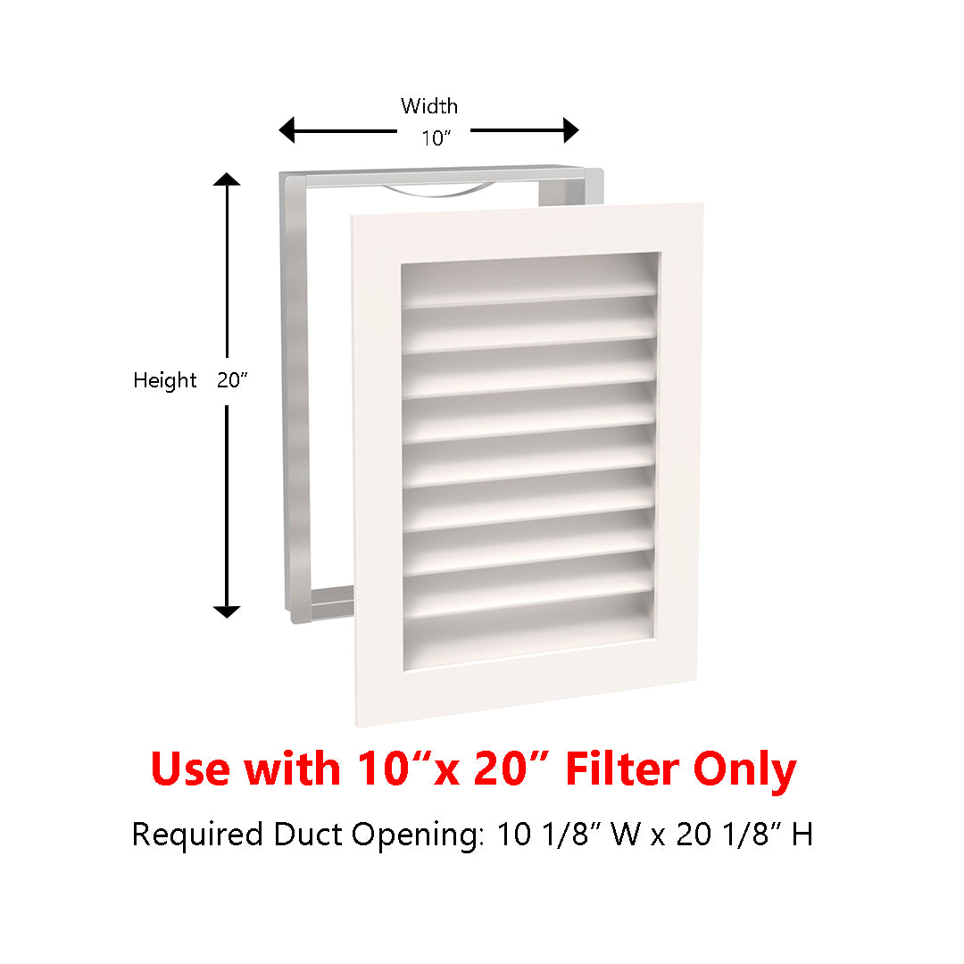Luxury A/C Air Return In-take Vent Covers - Primed, Wood (Holds 1" Filters)