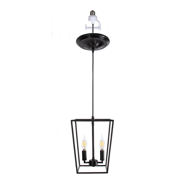Brushed Bronze Lantern Instant Pendant Light | Recessed Can