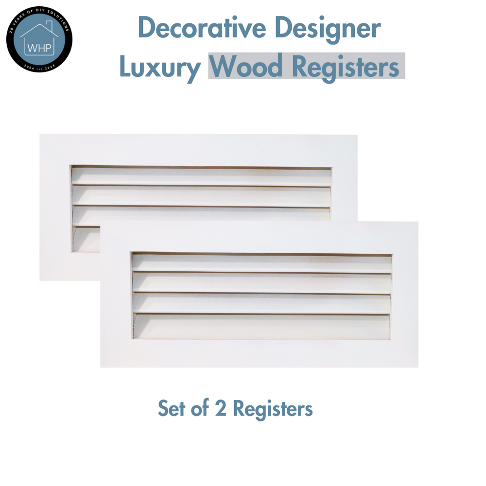 Rectangular Register Take Off Luxury White Primed Wood Out-take Registers (SET OF 2)