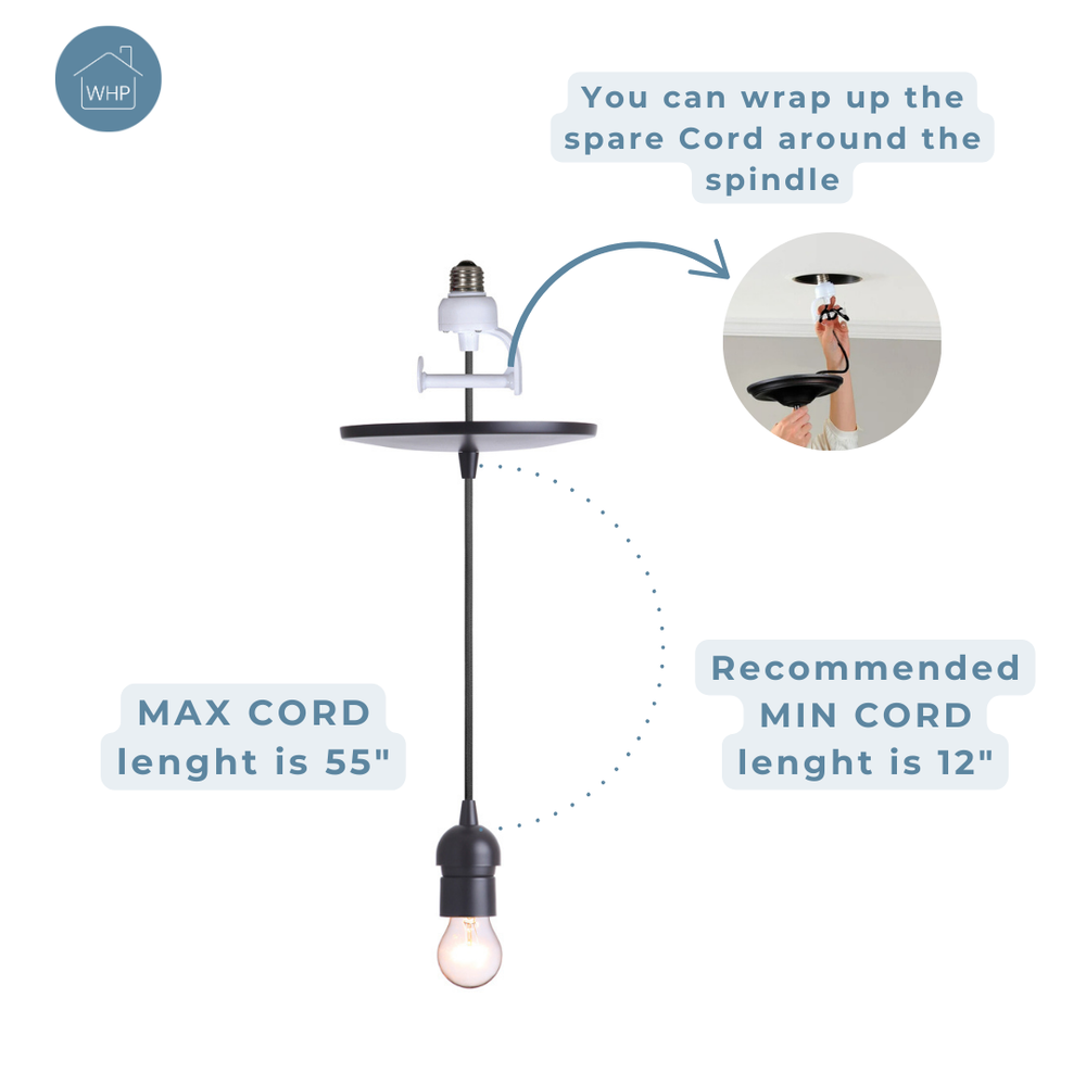 Instant Pendant Conversion Light Kit Adapter - Matte Black
