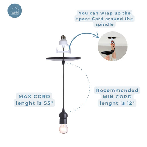 Instant Pendant Conversion Light Kit Adapter - Matte Black