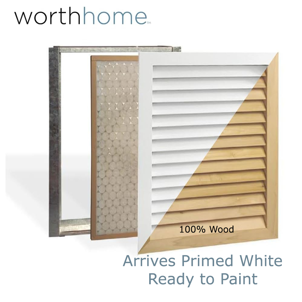 Luxury A/C Air Return In-take Vent Covers - Primed, Wood (Holds 1" Filters)