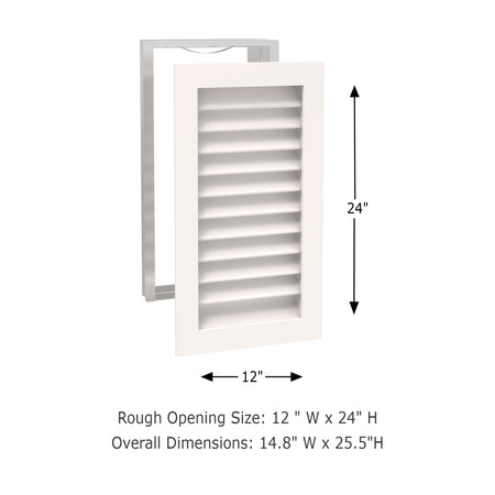 Worth Home Products - decorative wood AC vent covers luxury return vent - Primed Wood Louvers 12x24