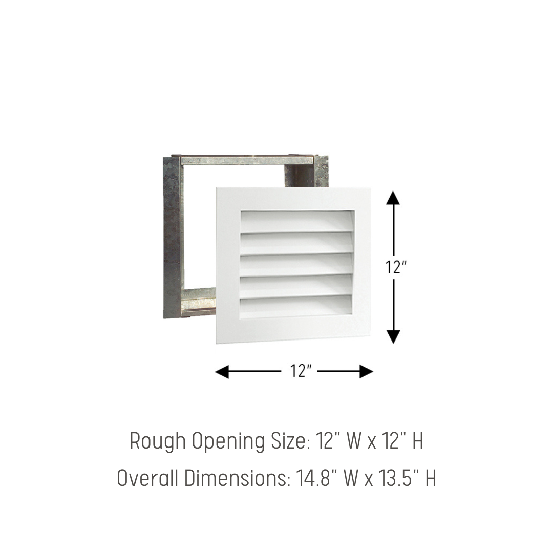 Worth Home Products - decorative wood AC vent covers luxury return vent - Primed Wood Louvers 12x12