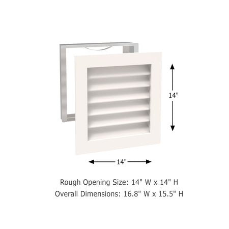 Worth Home Products - decorative wood AC vent covers luxury return vent - Primed Wood Louvers 14x14