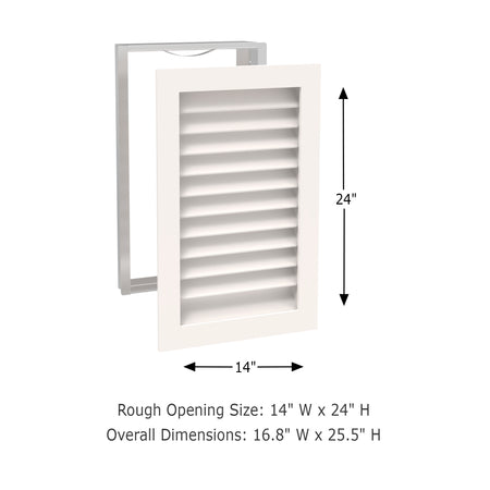 Worth Home Products - decorative wood AC vent covers luxury return vent - Primed Wood Louvers 14x24