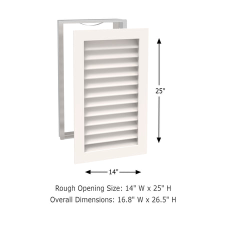 Worth Home Products - decorative wood AC vent covers luxury return vent - Primed Wood Louvers 14x25