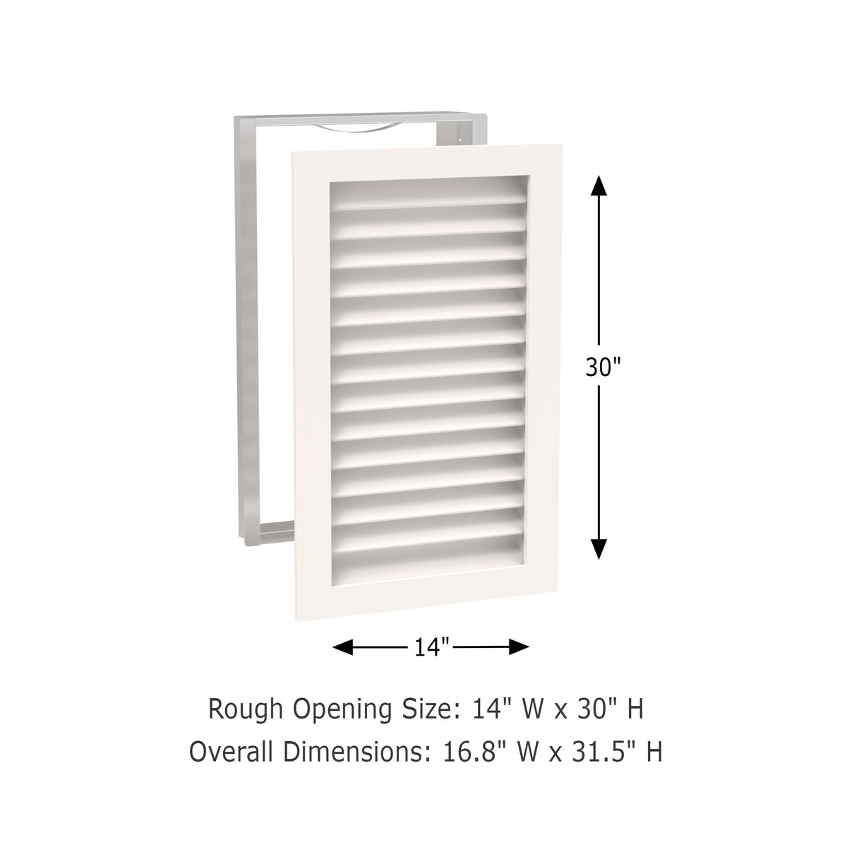 Worth Home Products - decorative wood AC vent covers luxury return vent - Primed Wood Louvers 14x30