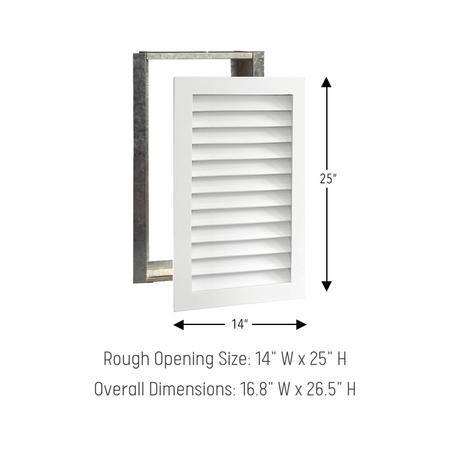 Worth Home Products - decorative wood AC vent covers luxury return vent - Primed Wood Louvers 14x25