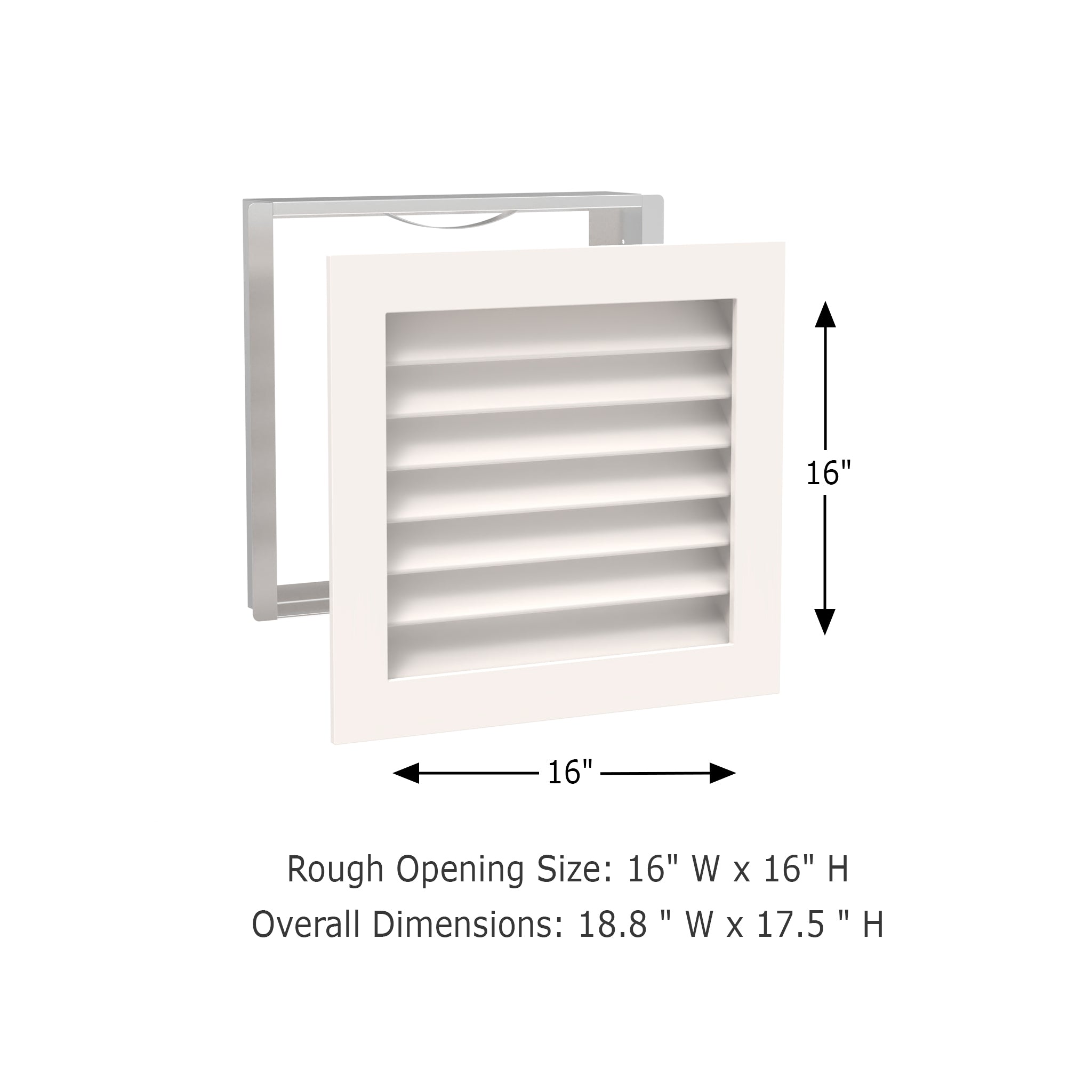 Worth Home Products - decorative wood AC vent covers luxury return vent - Primed Wood Louvers 16x16