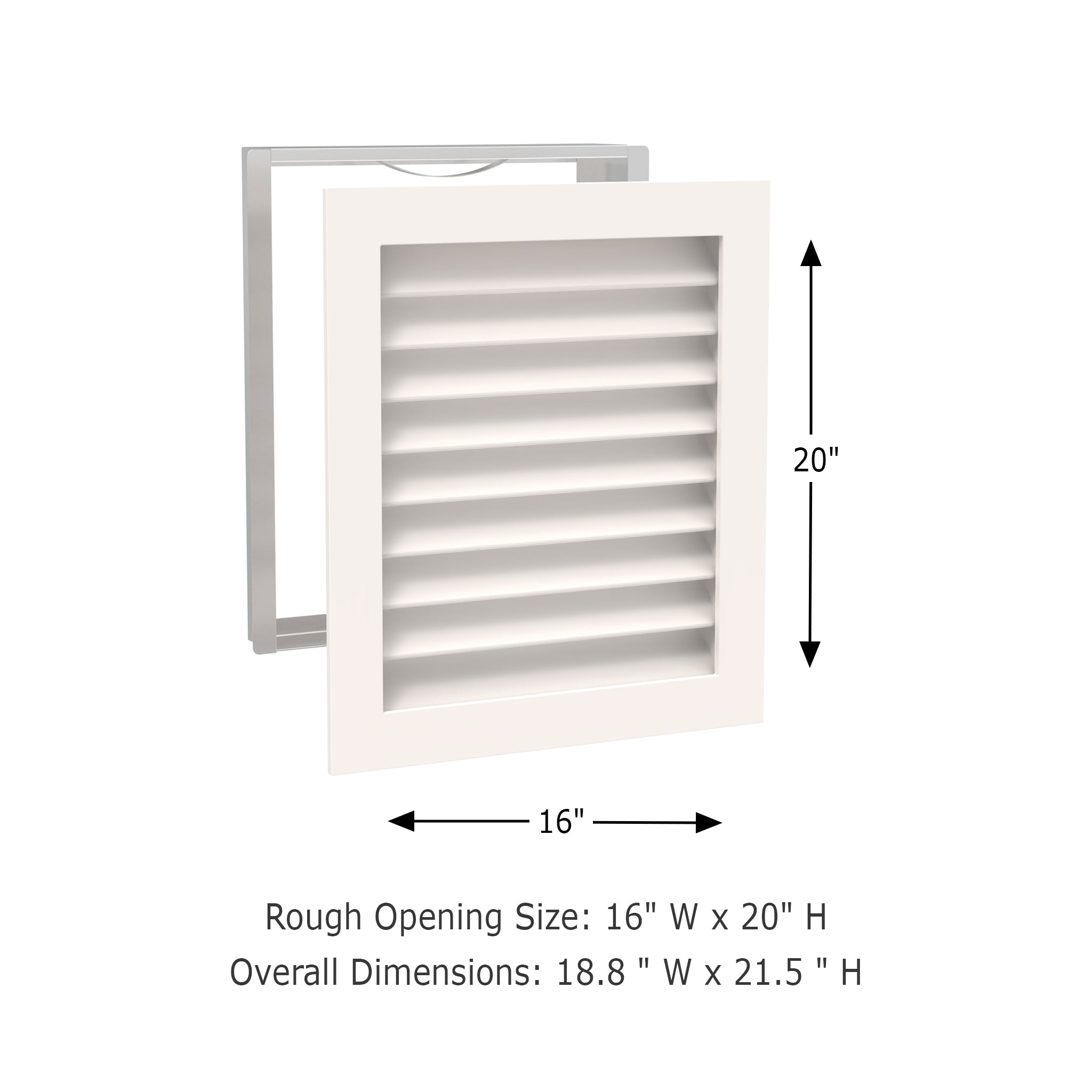 Worth Home Products - decorative wood AC vent covers luxury return vent - Primed Wood Louvers 16x20