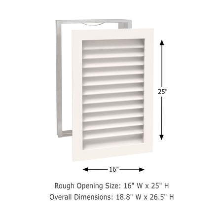 Worth Home Products - decorative wood AC vent covers luxury return vent - Primed Wood Louvers 16x25