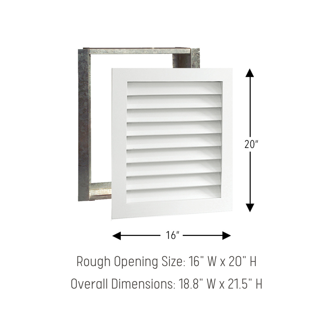 Worth Home Products - decorative wood AC vent covers luxury return vent - Primed Wood Louvers 16x20