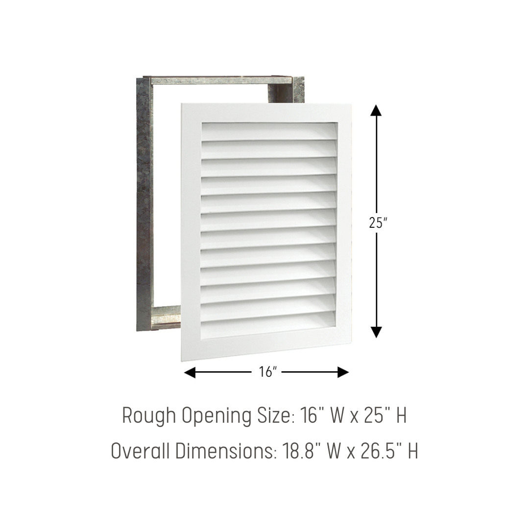 Worth Home Products - decorative wood AC vent covers luxury return vent - Primed Wood Louvers 16x25