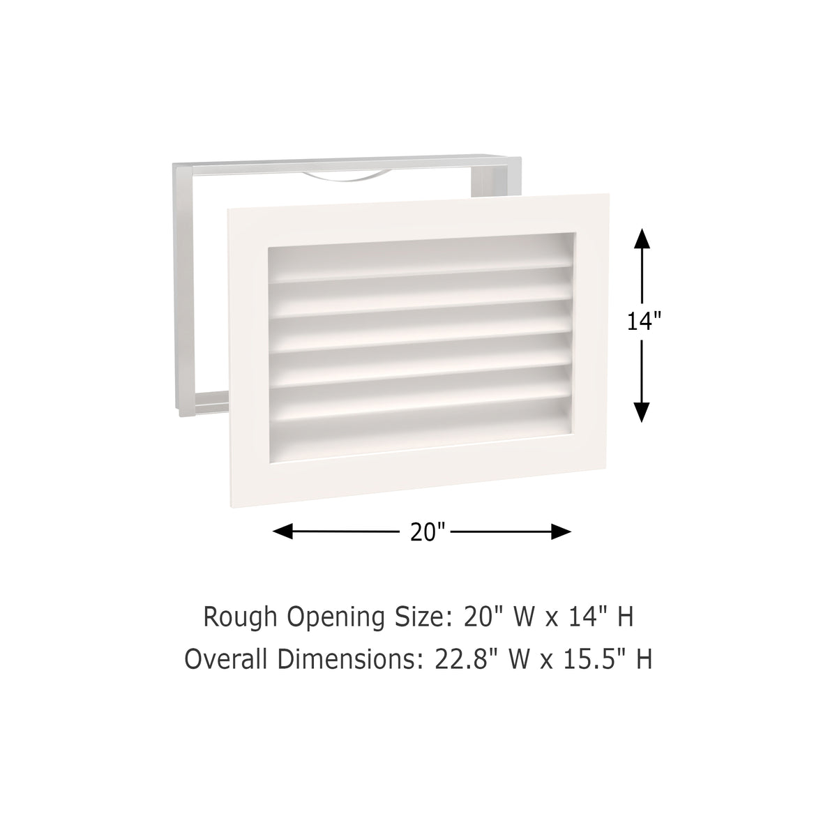 Worth Home Products - decorative wood AC vent covers luxury return vent - Primed Wood Louvers 20x14