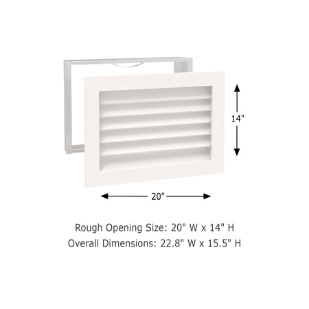 Worth Home Products - decorative wood AC vent covers luxury return vent - Primed Wood Louvers 20x14