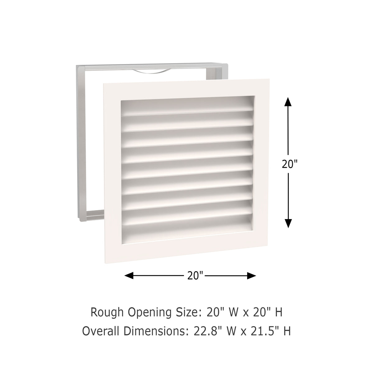Worth Home Products - decorative wood AC vent covers luxury return vent - Primed Wood Louvers 20x20