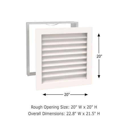 Worth Home Products - decorative wood AC vent covers luxury return vent - Primed Wood Louvers 20x20