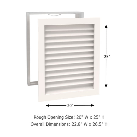 Worth Home Products - decorative wood AC vent covers luxury return vent - Primed Wood Louvers 20x25