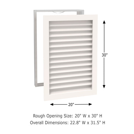 Worth Home Products - decorative wood AC vent covers luxury return vent - Primed Wood Louvers 20x30