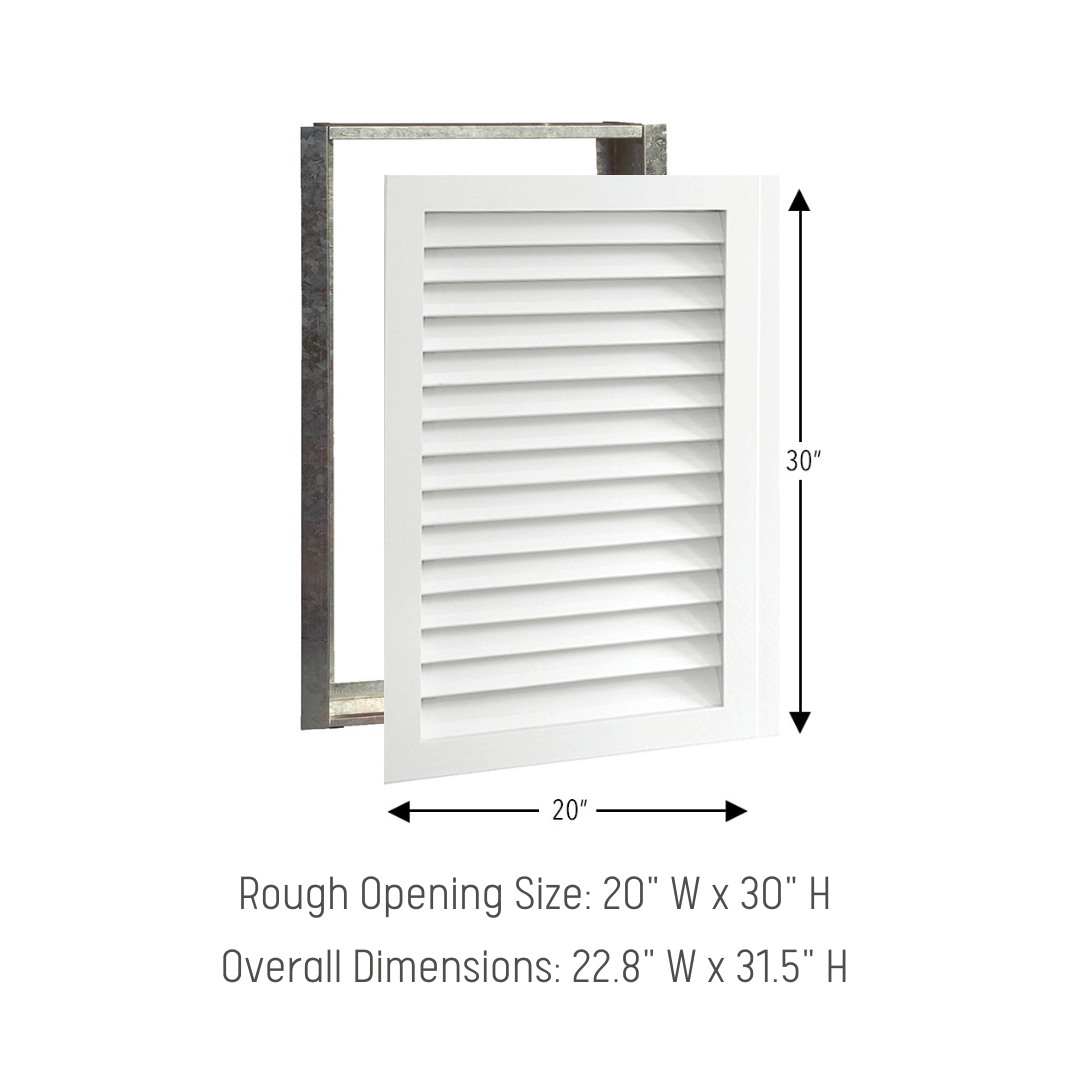 Worth Home Products - decorative wood AC vent covers luxury return vent - Primed Wood Louvers 20x30