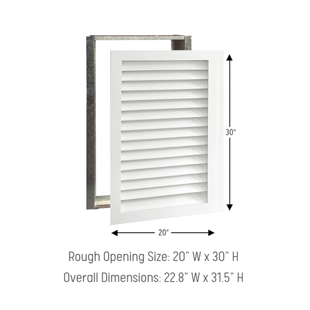 Worth Home Products - decorative wood AC vent covers luxury return vent - Primed Wood Louvers 20x30