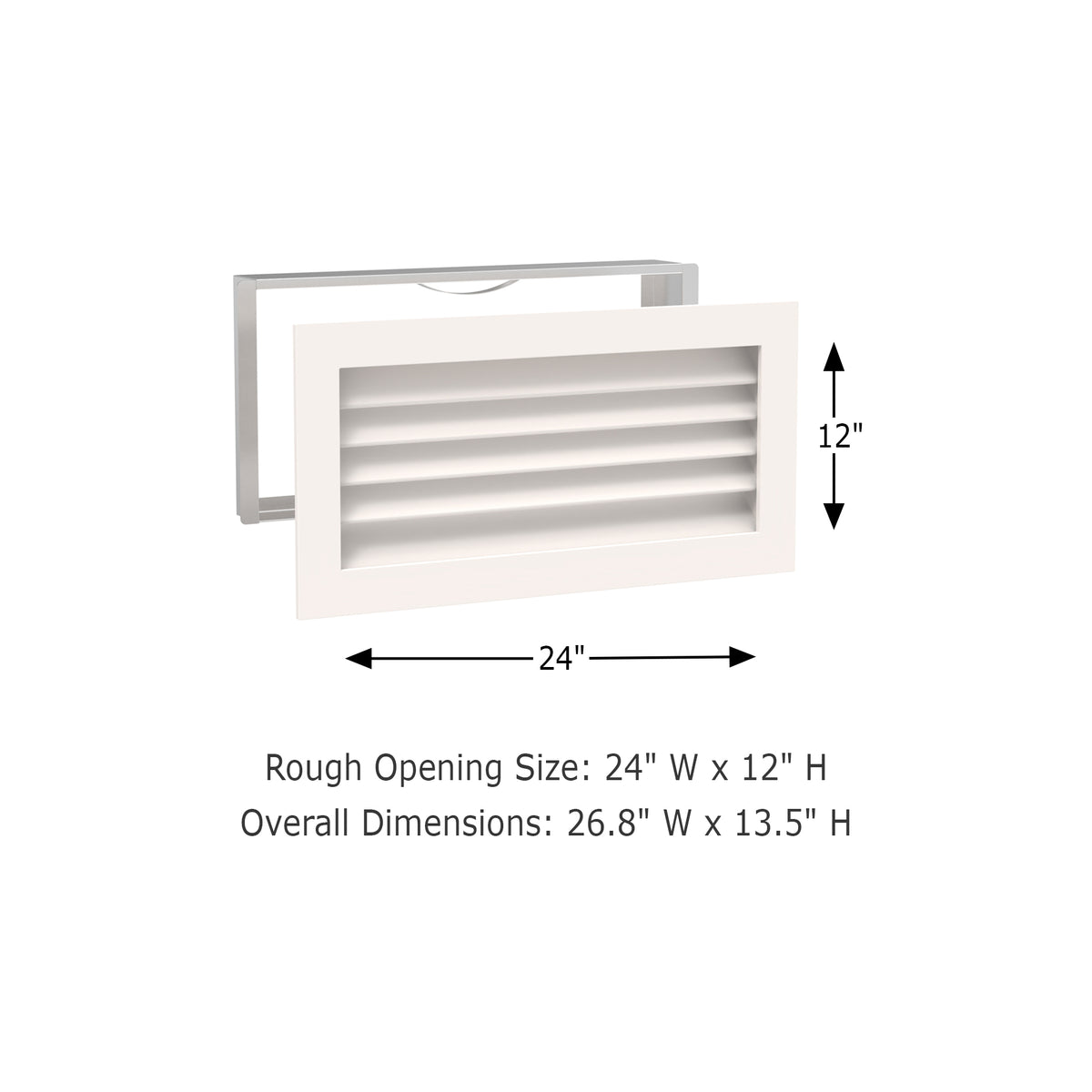 Worth Home Products - decorative wood AC vent covers luxury return vent - Primed Wood Louvers 24x12