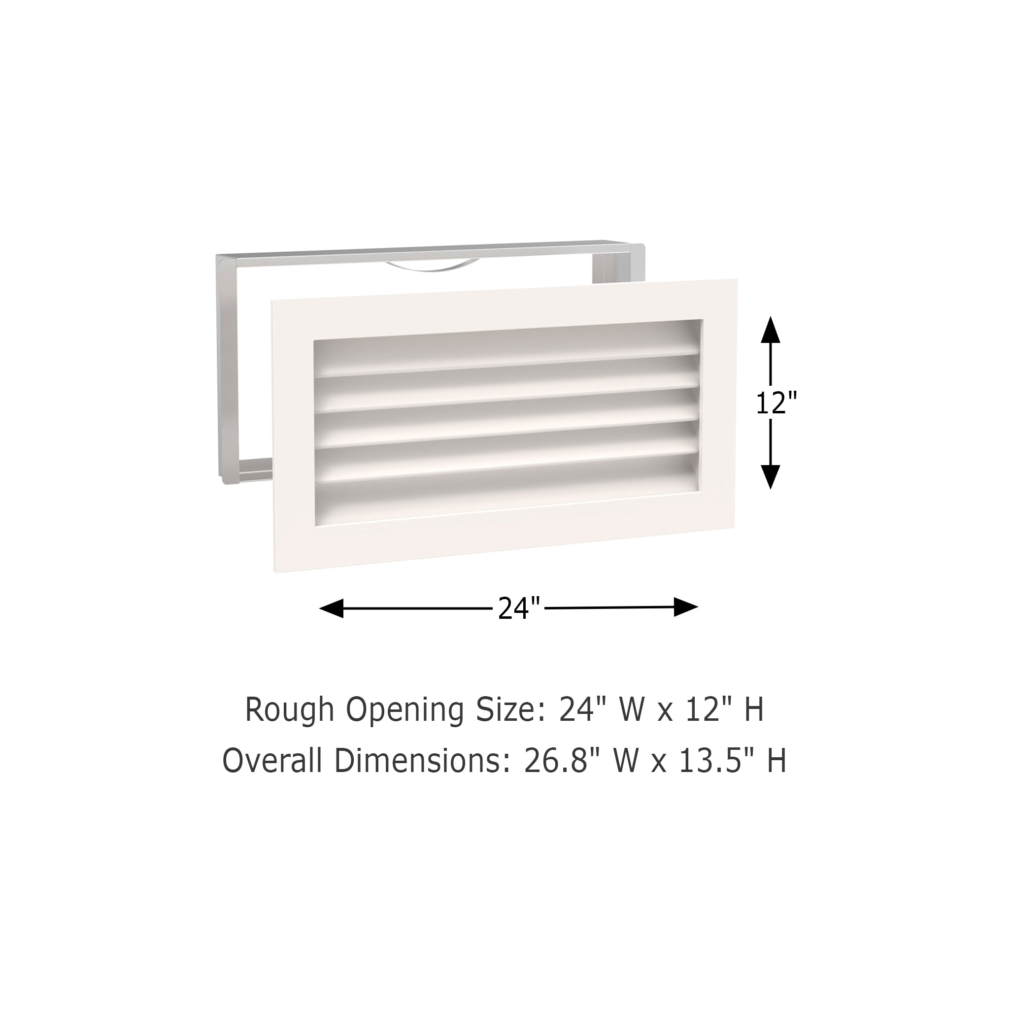 Worth Home Products - decorative wood AC vent covers luxury return vent - Primed Wood Louvers 24x12