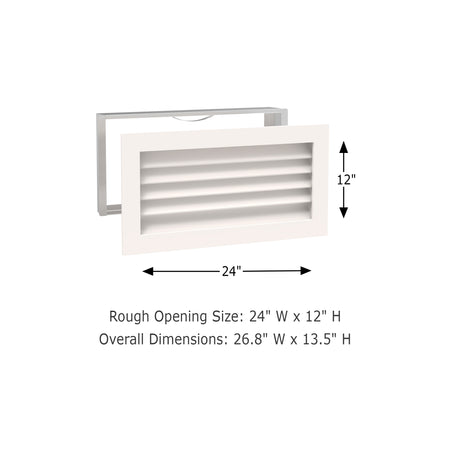 Worth Home Products - decorative wood AC vent covers luxury return vent - Primed Wood Louvers 24x12