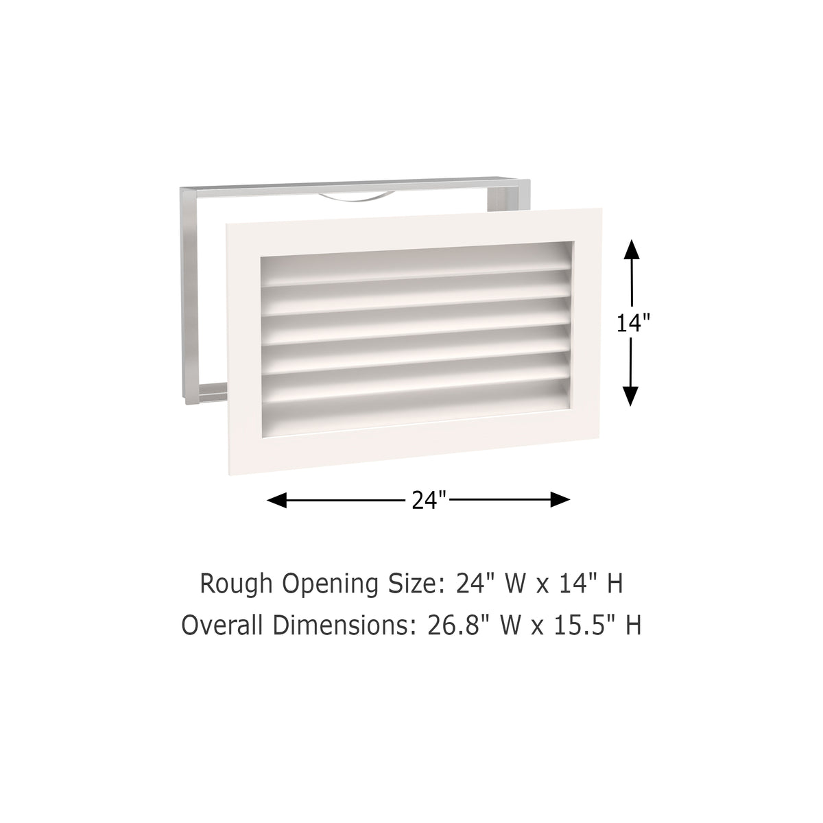 Worth Home Products - decorative wood AC vent covers luxury return vent - Primed Wood Louvers 24x14