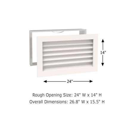 Worth Home Products - decorative wood AC vent covers luxury return vent - Primed Wood Louvers 24x14