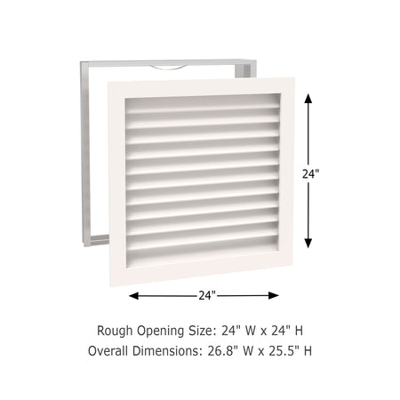 Worth Home Products - decorative wood AC vent covers luxury return vent - Primed Wood Louvers 24x24
