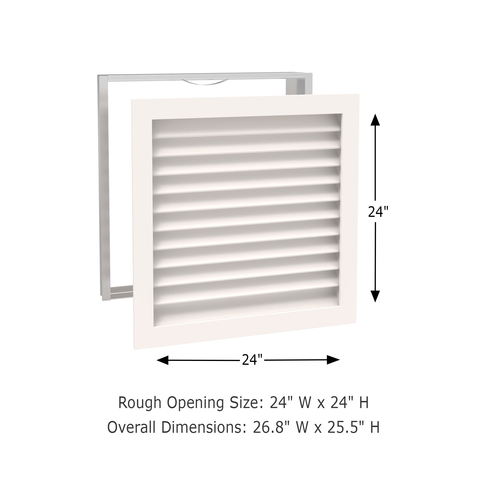 Worth Home Products - decorative wood AC vent covers luxury return vent - Primed Wood Louvers 24x24