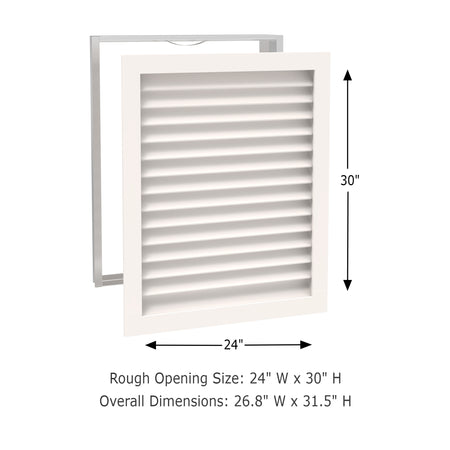 Worth Home Products - decorative wood AC vent covers luxury return vent - Primed Wood Louvers 24x30