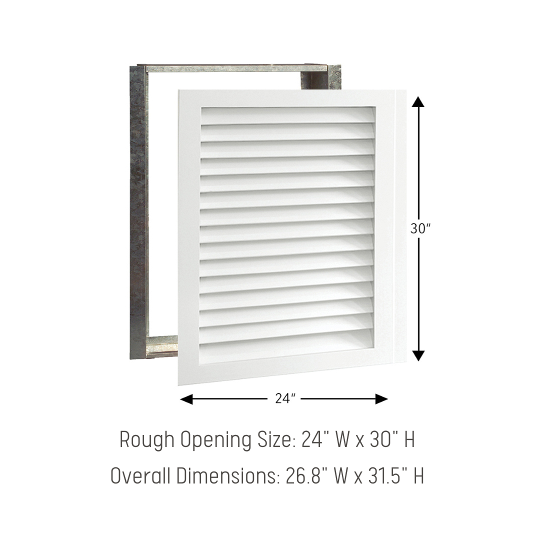 Worth Home Products - decorative wood AC vent covers luxury return vent - Primed Wood Louvers 24x30