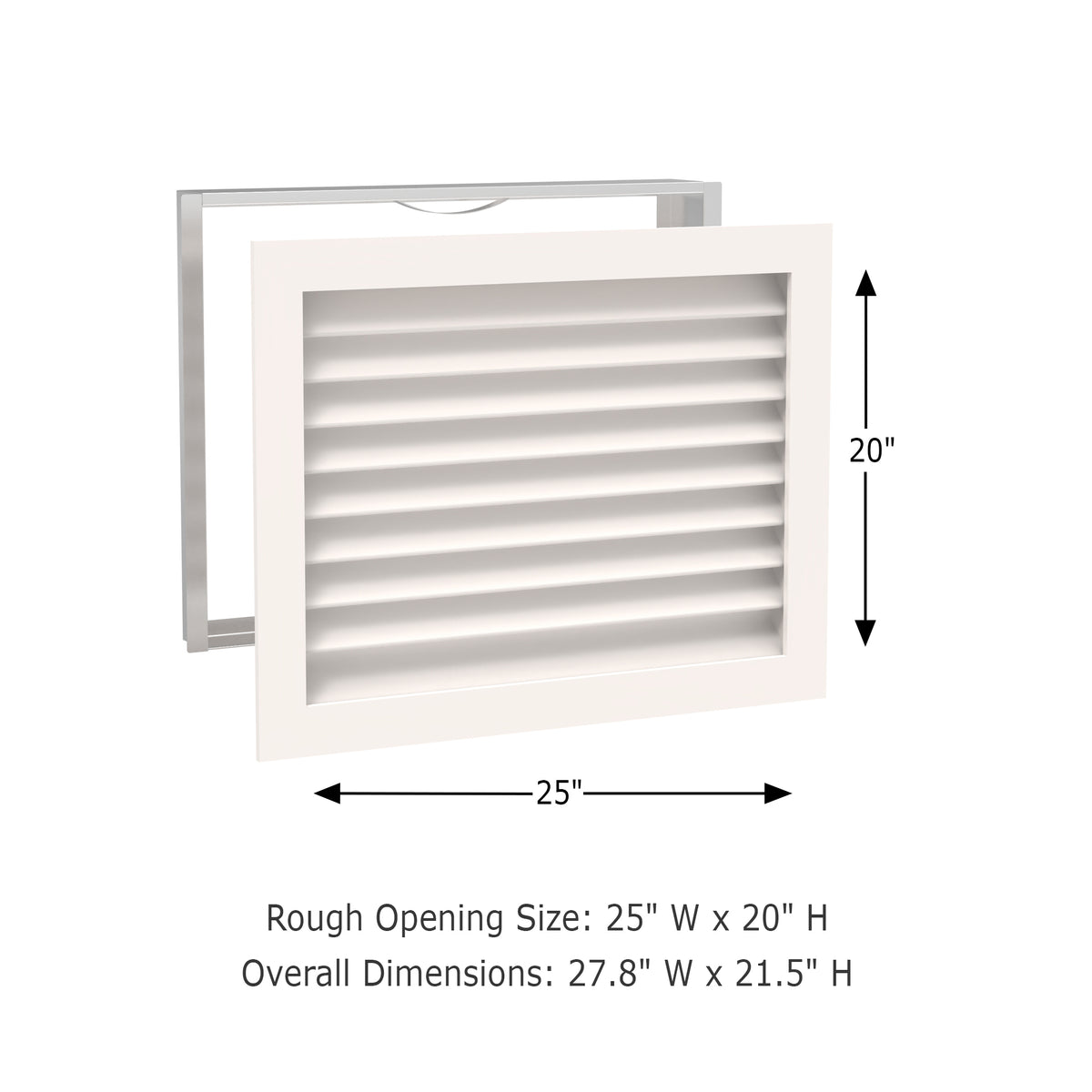 Worth Home Products - decorative wood AC vent covers luxury return vent - Primed Wood Louvers 25x20