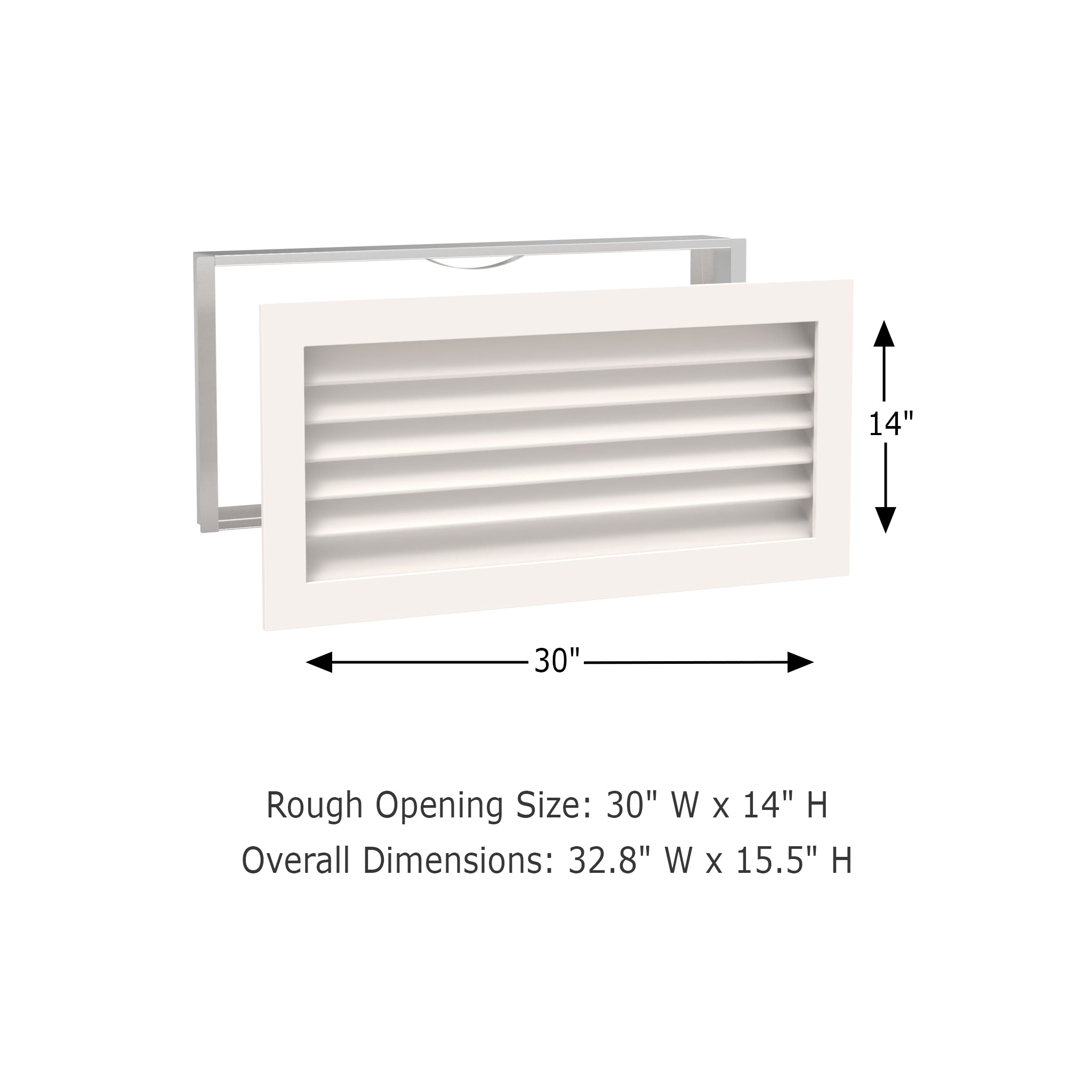 Worth Home Products - decorative wood AC vent covers luxury return vent - Primed Wood Louvers 30x14