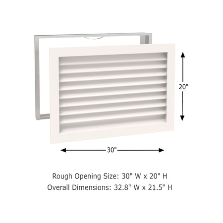 Worth Home Products - decorative wood AC vent covers luxury return vent - Primed Wood Louvers 30x20